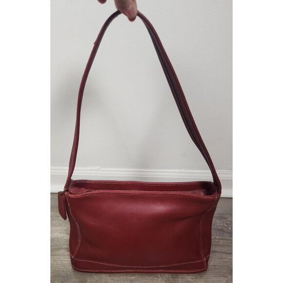 Vintage COACH 9309 One Shoulder Bag Handbag Genuine Leather Red - Picture 1 of 7